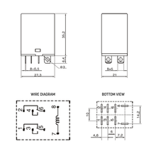 Load image into Gallery viewer, 12VDC 10A DPDT Relay Switch