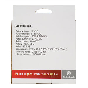 120mm High-Performance 12VDC Fan